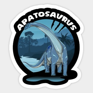 Apatosaurus Dinosaur Design With Background Sticker